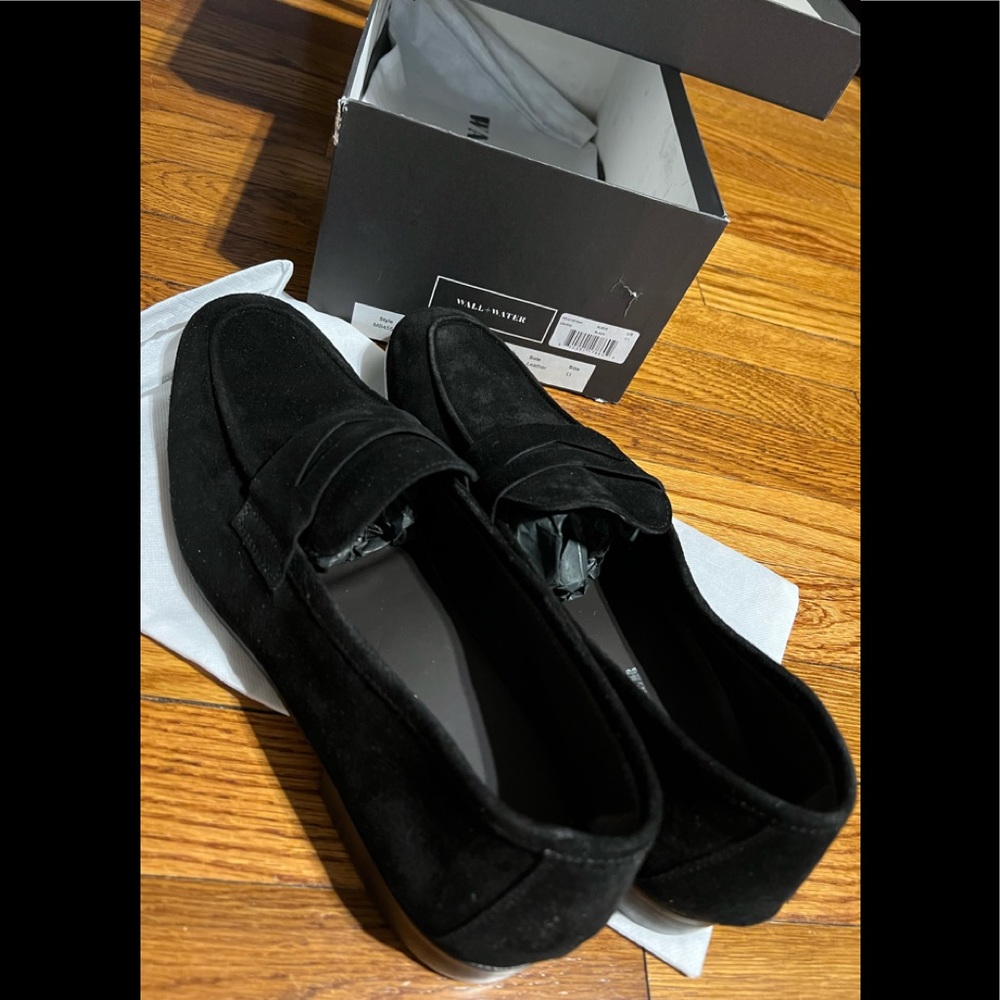 Wall + Water  New Black Suede Leather Sole Loafer Size 11